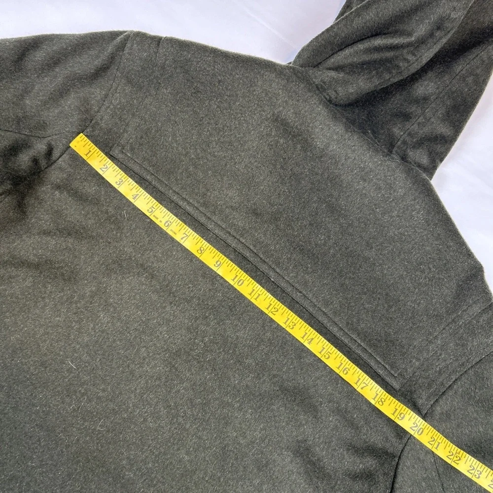 Vintage Lands End Toggle Men's Sz L Hooded Coat Wool Quilt Lined Duffle Pischl - Picture 15 of 15